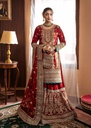 Chiffon Gharara in Crimson