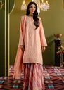 Jacquard Gharara in Peach pink, peach orange