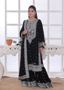 Chiffon Gharara in Black