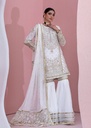 Chiffon Gharara in Off-white
