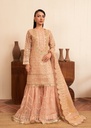 Organza Gharara in Peach pink