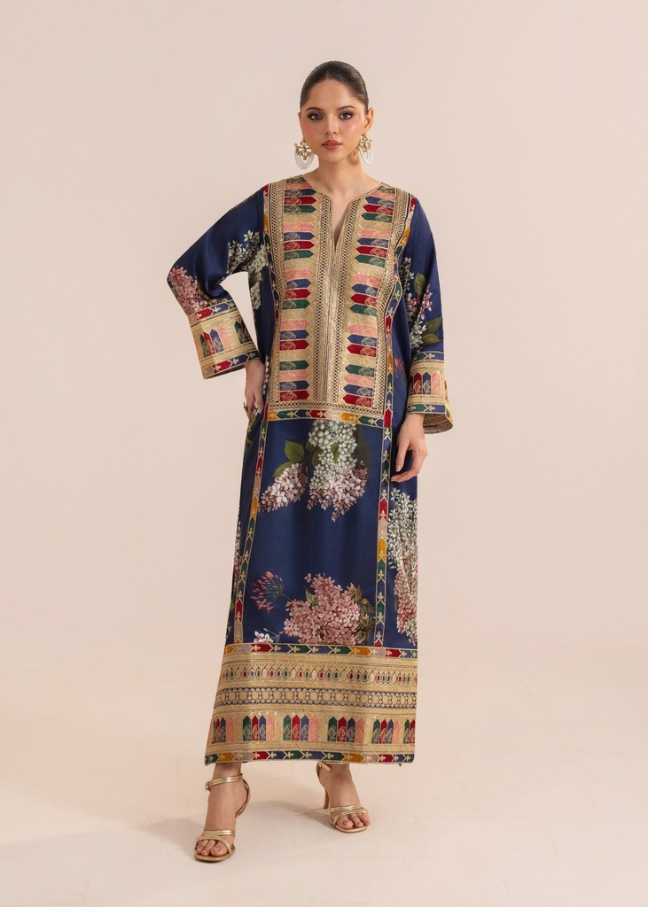 Silk Kaftan in Blue