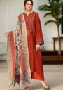 Linen Kurta Set in Rust orange