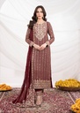 Chiffon Kurta Set in Maroon