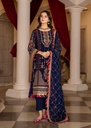 Chiffon Kurta Set in Navy blue