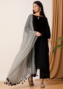 Linen Kurta Set in Black