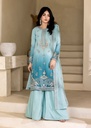 Chiffon Kurta Set in Powder blue