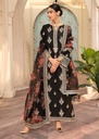 Viscose raw silk Kurta Set in Black