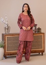 Lawn Kurta Set in Tawny brown