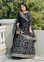 Raw silk Lehenga in Black