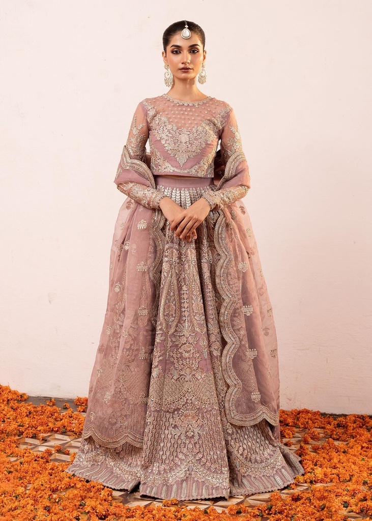 Organza Lehenga in Pink