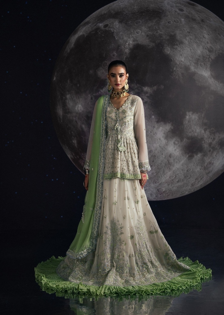 Chiffon Lehenga in Off-white