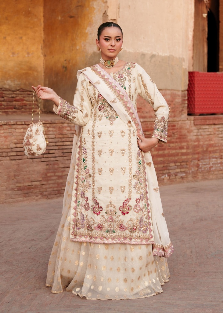 Chiffon Lehenga in Ivory