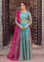 Net Lehenga in Turquoise