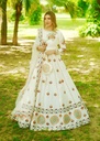 Raw silk Lehenga in Off-white