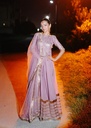Bemberg crinkle chiffon Lehenga in Purple ash