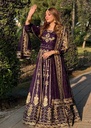 Net Lehenga in Navy blue