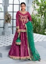 Net Lehenga in Magenta