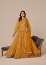 Chiffon Lehenga in Mustard