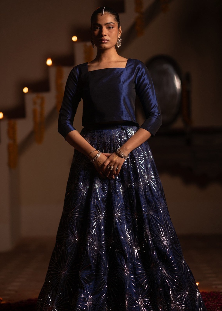 Poly silk Lehenga in Royal blue