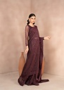 Net Saree in Plum