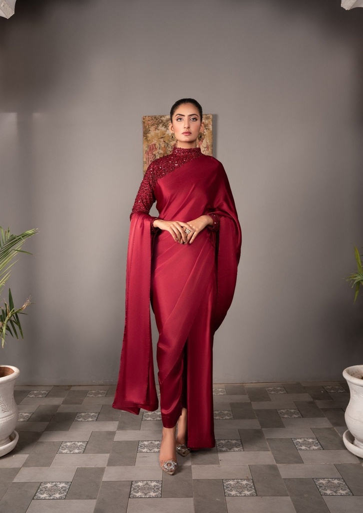 Silk Saree in Maroon