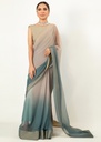 Raw silk Saree in Mint green