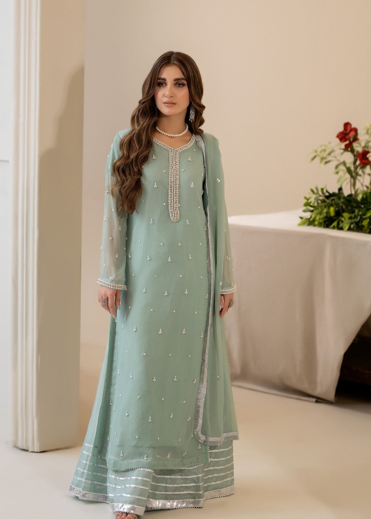 Chiffon Sharara in Pastel green