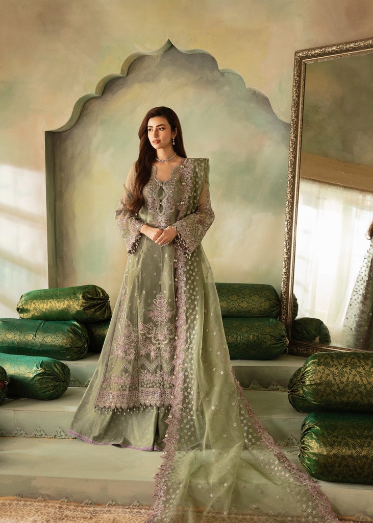 Organza Sharara in Sage green