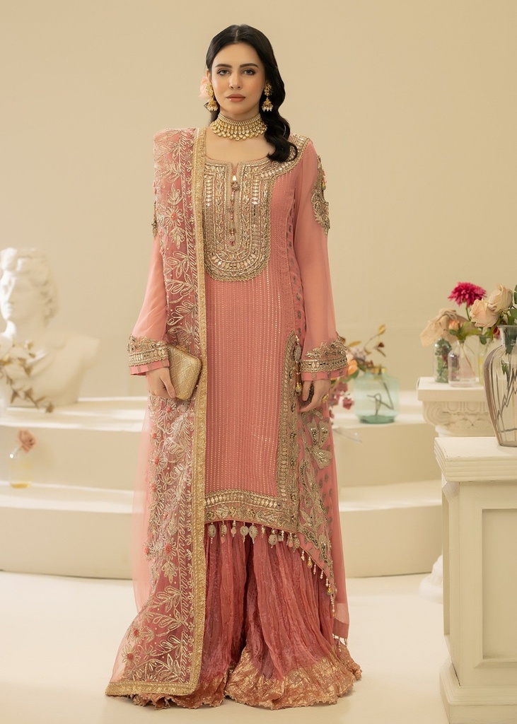 Banarsi silk Sharara in Pink