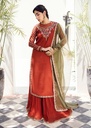 Sharara in Rust orange by Rang-e-Haya