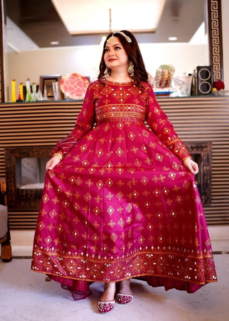 Anarkali in Maroon by 1 Virsapret