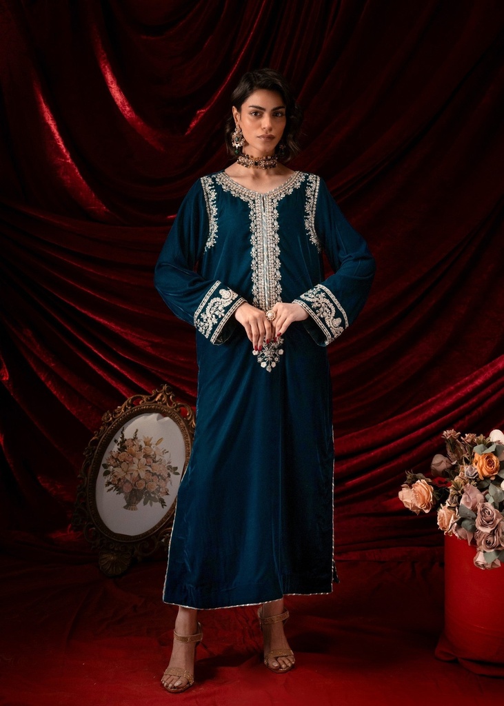 Kurti in Teal by Kross Kulture