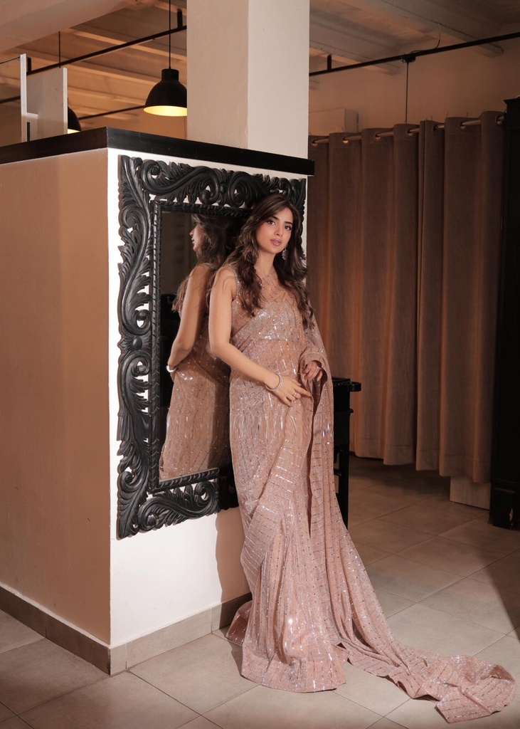 Saree in Beige by RSM Collection
