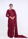 Saree in Maroon by Tonics Clothing