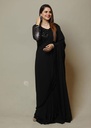 Saree in Black by Sidra Mumtaz
