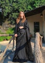 Saree in Black by Anabiya