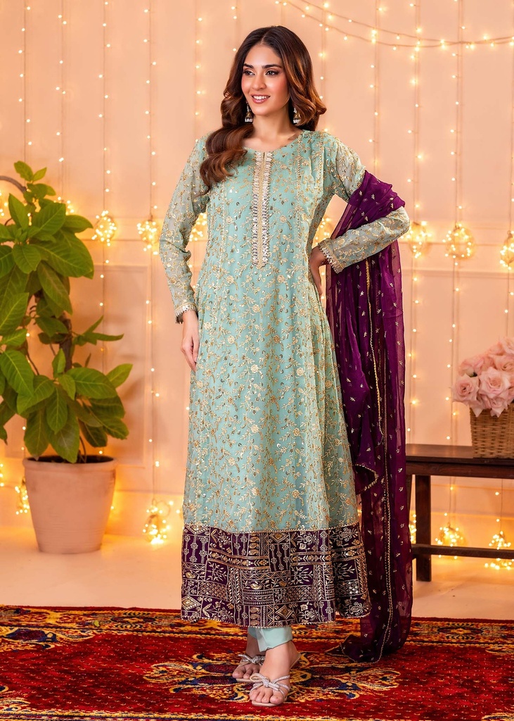 Pishwas in Aquamarine by Ayesha Closet