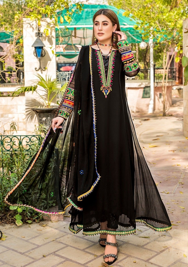 Pishwas in Black by Khuda Baksh Creations