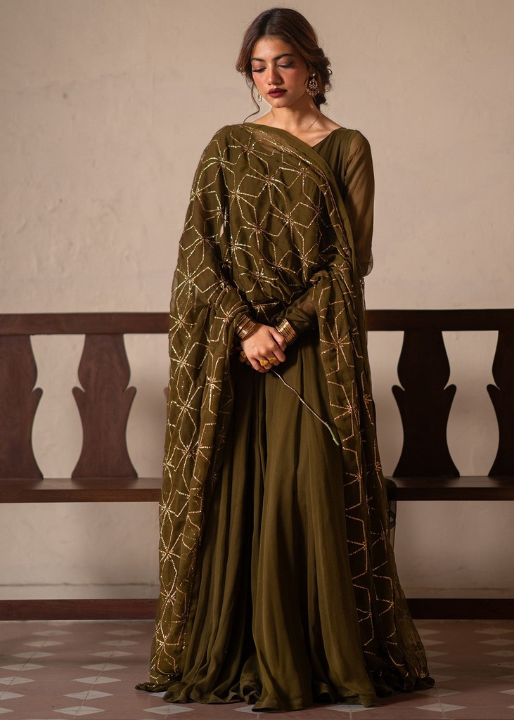 Pishwas in Green by Tabassum