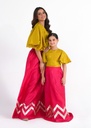 Lehenga in Hot pink by Alazffum