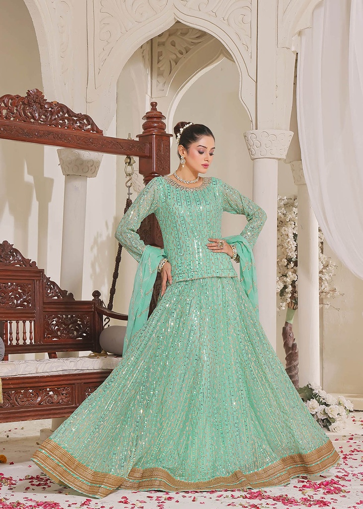 Lehenga in Green by Ayesha Closet