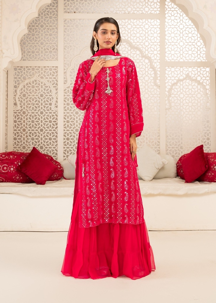 Gharara in Hot pink by Four Season Boutique
