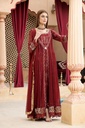 Gown in Maroon by Manahils