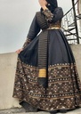Cotton satin Anarkali in Black