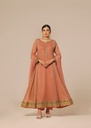Chiffon Anarkali in Coral pink