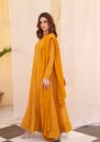 Chiffon Anarkali in Mustard