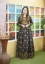 Kattan silk Anarkali in Black