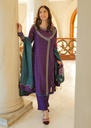 Lawn cotton Angrakha in Purple