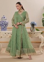 Chiffon Angrakha in Pastel green